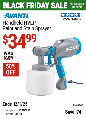 Harbor Freight Coupons, HF Coupons, 20% off - Avanti Hvlp Hand Held Paint Sprayer