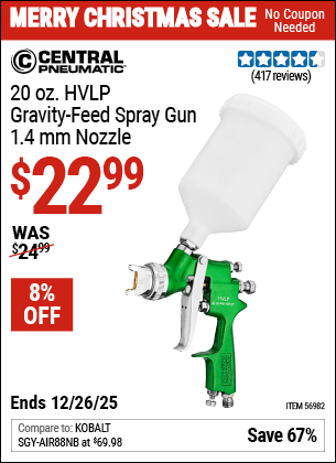Harbor Freight Coupons, HF Coupons, 20% off - 20 oz. HVLP Gravity Feed Spray Gun