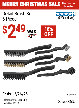Harbor Freight Coupons, HF Coupons, 20% off - 6 Piece Detail Brush Set