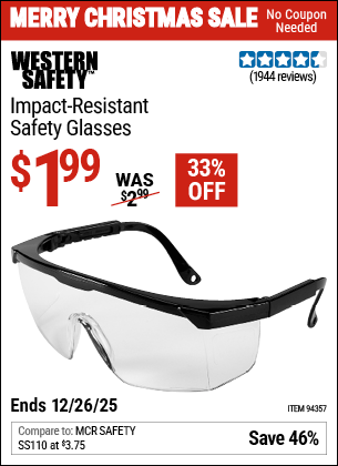 Harbor Freight Coupons, HF Coupons, 20% off - Impact Resistant Safety Glasses