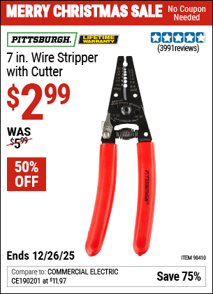 Harbor Freight Coupons, HF Coupons, 20% off - PITTSBURGH 7 in. Wire Stripper with Cutter for $2.99