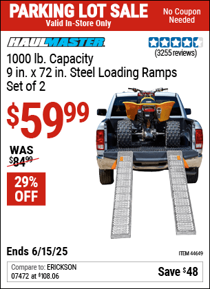 Harbor Freight Coupons, HF Coupons, 20% off - 1000 Lb. Steel Loading Ramps, Set Of Two