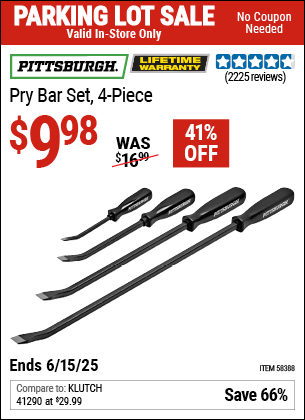 Harbor Freight Coupons, HF Coupons, 20% off - PITTSBURGH Pry Bar Set 