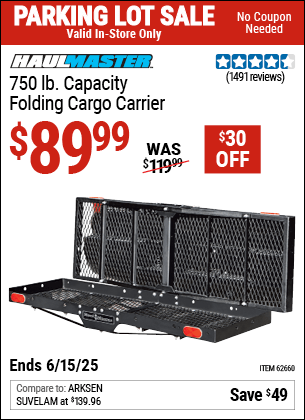 Harbor Freight Coupons, HF Coupons, 20% off - Heavy Duty Folding Steel Cargo Carrier
