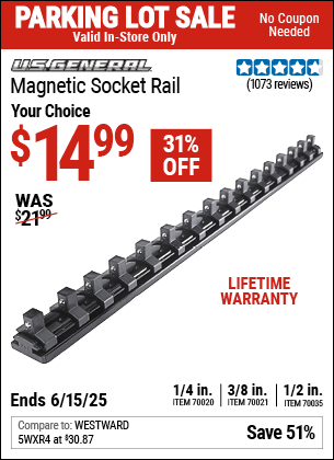 Harbor Freight Coupons, HF Coupons, 20% off - U.s. General Magnetic Socket Rails