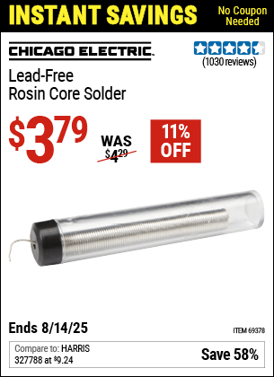 Harbor Freight Coupons, HF Coupons, 20% off - Lead-free Rosin Core Solder