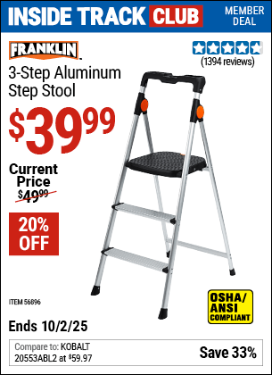 Harbor Freight Coupons, HF Coupons, 20% off - 3 Step Aluminum Step Stool