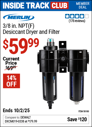 Harbor Freight Coupons, HF Coupons, 20% off - 3/8 in. NPT(F) Desiccant Dryer and Filter