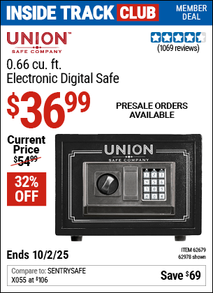 Harbor Freight Coupons, HF Coupons, 20% off - UNION SAFE COMPANY 0.71 cu. ft. Electronic Digital Safe for $49.99
