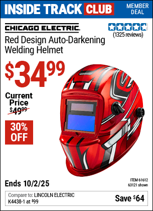Harbor Freight Coupons, HF Coupons, 20% off - Red Design Auto-darkening Welding Helmet