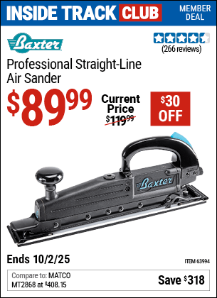 Harbor Freight Coupons, HF Coupons, 20% off - Baxter Straight Line Air Sander