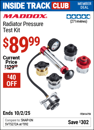Harbor Freight Coupons, HF Coupons, 20% off - Maddox Radiator Pressure Test Kit