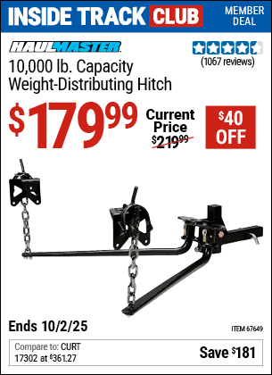 Harbor Freight Coupons, HF Coupons, 20% off - 10,000 Lb. Capacity Weight-distributing Hitch System