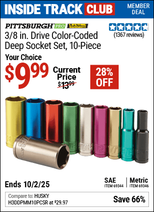 Harbor Freight Coupons, HF Coupons, 20% off - 10 Piece 3/8