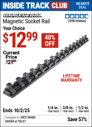 Harbor Freight Coupons, HF Coupons, 20% off - U.s. General Magnetic Socket Rails