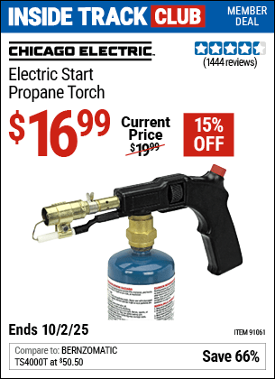 Harbor Freight Coupons, HF Coupons, 20% off - Electric Start Propane Torch