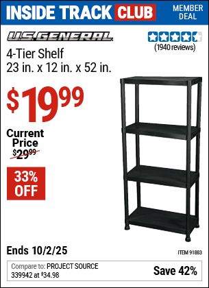 Harbor Freight Coupons, HF Coupons, 20% off - 4-tier Shelf Rack