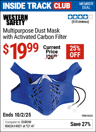 Harbor Freight Coupons, HF Coupons, 20% off - Carbon Filter Neoprene Dust Mask With Replaceable Liners