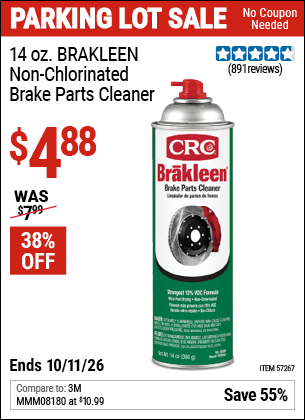 Harbor Freight Coupons, HF Coupons, 20% off - 14 Oz. Brakleen Non-Chlorinated Brake Parts Cleaner