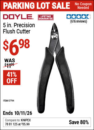 Harbor Freight Coupons, HF Coupons, 20% off - DOYLE 5 in. Precision Flush Cutter for $5.99