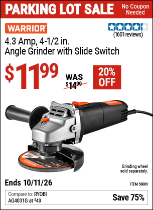 Harbor Freight Coupons, HF Coupons, 20% off - WARRIOR 4.3 Amp 