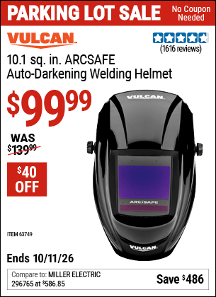 Harbor Freight Coupons, HF Coupons, 20% off - Vulcan Arcsafe Auto-darkening Welding Helmet