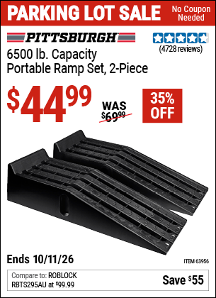 Harbor Freight Coupons, HF Coupons, 20% off - 2 Piece Auto Ramp Sets Polypropylene