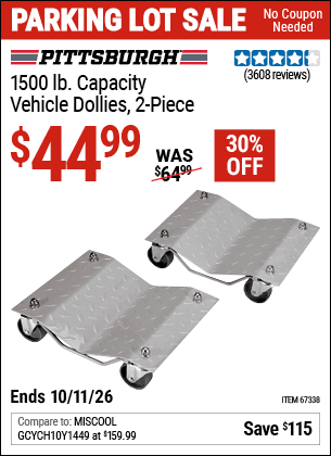 Harbor Freight Coupons, HF Coupons, 20% off - 2 Piece 1500 Lb. Capacity Vehicle Wheel Dollies