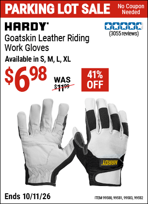 Harbor Freight Coupons, HF Coupons, 20% off - Goatskin Riding Work Gloves
