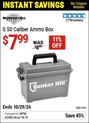Harbor Freight Coupons, HF Coupons, 20% off - 0.50 Caliber Ammo Box