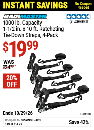Harbor Freight Coupons, HF Coupons, 20% off - 4 Piece 1-1/2