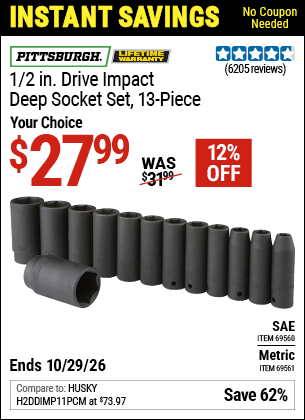 Harbor Freight Coupons, HF Coupons, 20% off - 13 Piece, 1/2