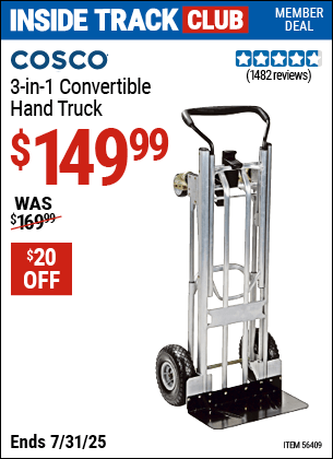 Harbor Freight Coupons, HF Coupons, 20% off - Franklin 3-in-1 Convertible Hand Truck