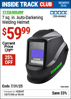 Harbor Freight Coupons, HF Coupons, 20% off - 7 sq. in. Auto Darkening Welding Helmet