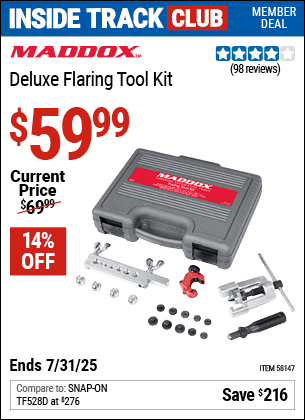Harbor Freight Coupons, HF Coupons, 20% off - MADDOX Deluxe Brake Flaring Tool Kit for $54.99