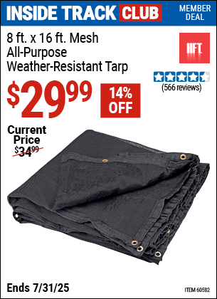 Harbor Freight Coupons, HF Coupons, 20% off - 8 Ft. X 16 Ft. Mesh All Purpose Weather Resistant Tarp
