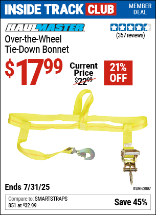 Harbor Freight Coupons, HF Coupons, 20% off - Over-the-wheel Tie Down Bonnet