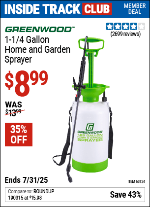 Harbor Freight Coupons, HF Coupons, 20% off - 1-1/4 Gallon Home And Garden Spayer