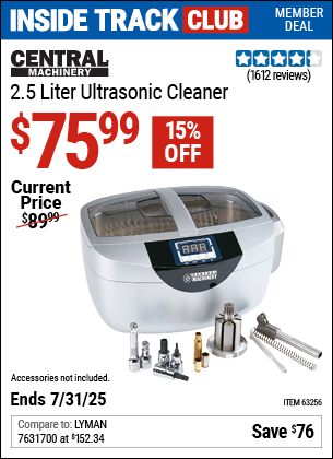 Harbor Freight Coupons, HF Coupons, 20% off - 2.5 Liter Ultrasonic Cleaner