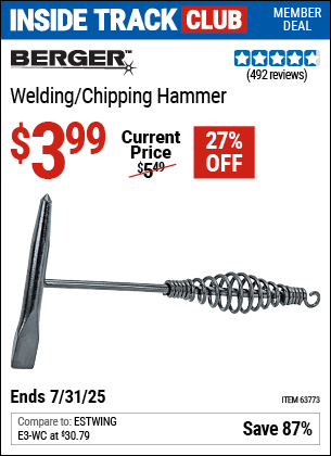 Harbor Freight Coupons, HF Coupons, 20% off - Welding / Chipping Hammer