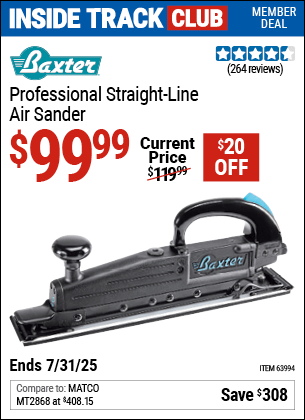 Harbor Freight Coupons, HF Coupons, 20% off - Baxter Straight Line Air Sander