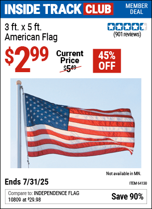 Harbor Freight Coupons, HF Coupons, 20% off - 3 Ft. X 5 Ft. American Flag