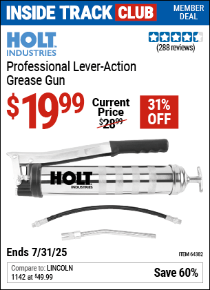 Harbor Freight Coupons, HF Coupons, 20% off - Professional Lever Action Grease Gun
