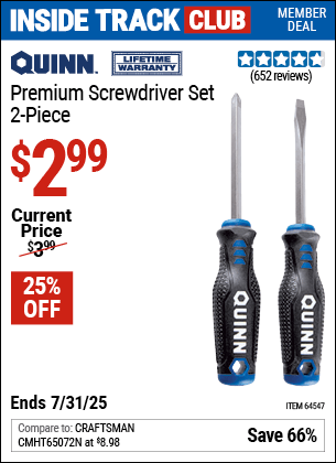 Harbor Freight Coupons, HF Coupons, 20% off - Quinn 2 Pc Premium Screwdriver Set