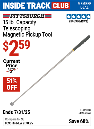 Harbor Freight Coupons, HF Coupons, 20% off - 15 lb. Capacity Telescoping Magnetic Pickup Tool
