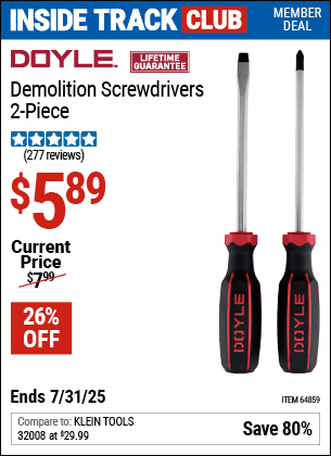 Harbor Freight Coupons, HF Coupons, 20% off - Demolition Screwdrivers, 2 Pc.