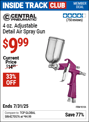 Harbor Freight Coupons, HF Coupons, 20% off - 4 Oz. Adjustable Detail Spray Gun