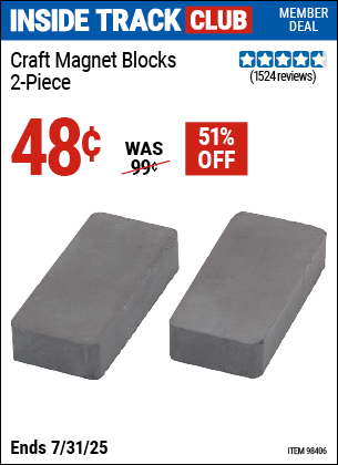 Harbor Freight Coupons, HF Coupons, 20% off - 2 Piece Craft Magnet Blocks