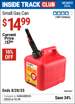Harbor Freight Coupons, HF Coupons, 20% off - Small Gas Can