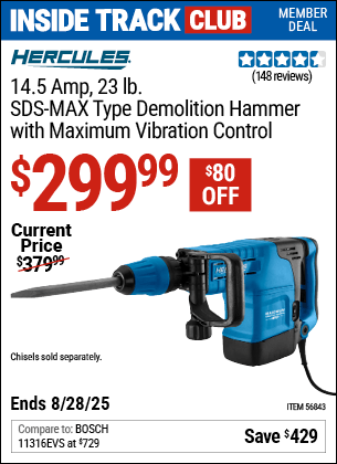 Harbor Freight Coupons, HF Coupons, 20% off - 14.5 Amp 23 lb. SDS Max-Type Demolition Hammer with Maximum Vibration Control